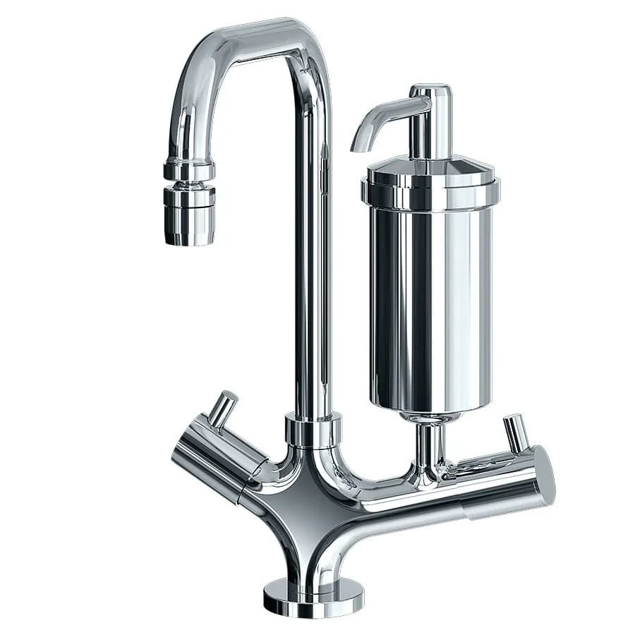 Torneira Cozinha Com Filtro Metal Mesa Bica Móvel