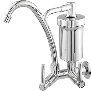 Torneira Bica Móvel Parede Para Cozinha Bica Alta Com Filtro 1/4 De Volta Cromado